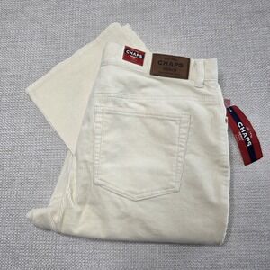 Chaps Denim Pants Women's Classics Vintage Ivory Sz 16P NWT‎ Corduroy Stretch